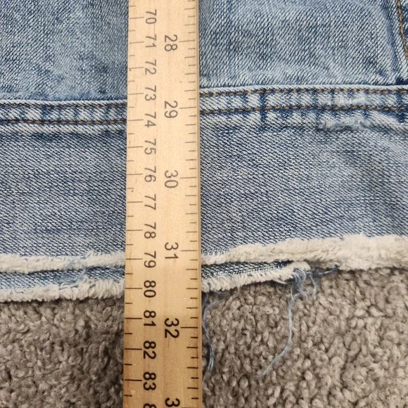 Free People Denim Jacket Women‎ M/L Distressed Light Wash Jean Coat - Picture 14 of 15